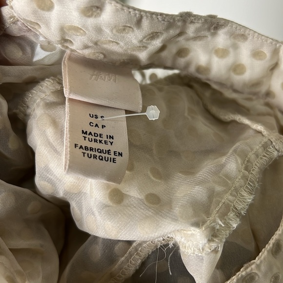 H&M Drop Waist Raffle Babydoll Polka Sheer Dress Size Small - Picture 8 of 13